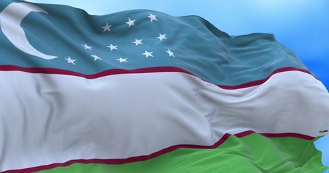 Seamless loop of Uzbekistan flag.