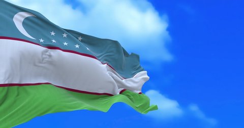 Seamless loop of Uzbekistan flag.