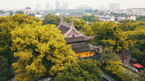 4K Suzhou -City of Gardens - Chinese Temple, Jiangsu Province, China Stockvideó