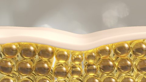 Animation of reduce and repair saggy skin cell Concept.