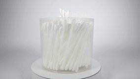 Cotton swabs, close up video