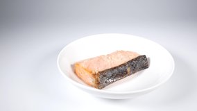 Salmon Saikyo-yaki, close up video clip