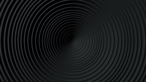 Abstract pattern of circles with the effect of displacement. Black clean rings animation. Abstract background for business presentation. Seamless loop 4k 3d render