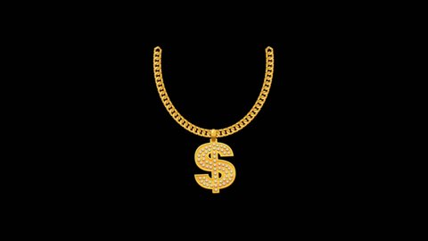 Beautiful pure gold chain on black background.