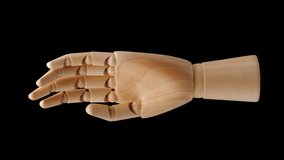 Isolated wooden hand rotating. Looped rotation. - Powered by Shutterstock - Get 15% off with code: PIKWIZARD15