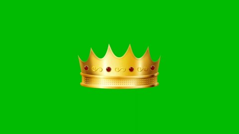 Royal Golden Crown King Green Screen Stock Footage Video (100% Royalty ...