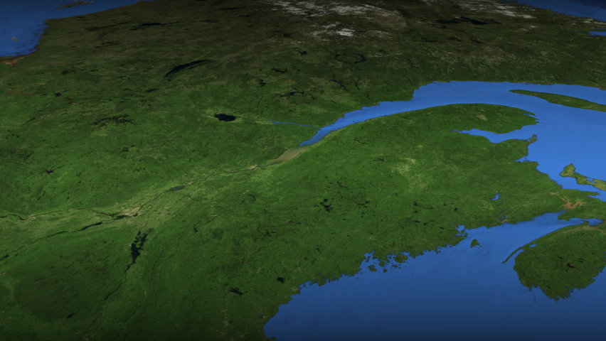 Loupe finds Quebec city on the map 3d
