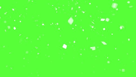 Flying shapes and particles in green screen