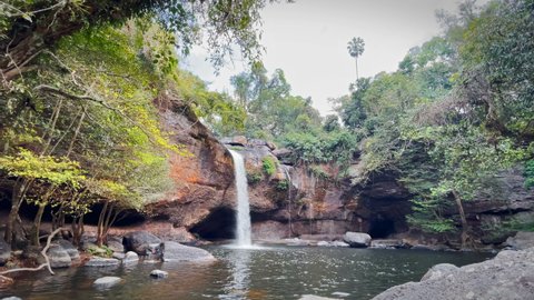 Haew Suwat Waterfall in the deep forest at Khao Yai National Park, Pak Chong, Thailand