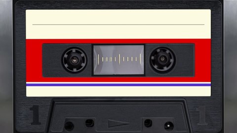 Audio Tape. Vintage Tape Recorder Plays Audio Cassette