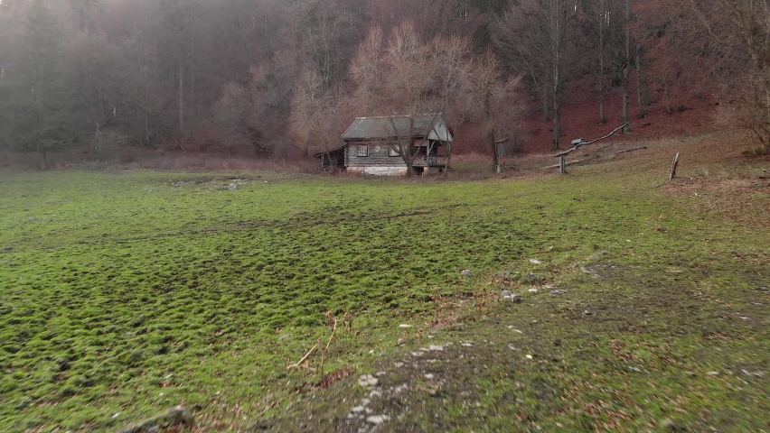 wooden hut in the forest