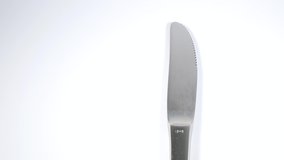 Knife tableware, close up video clip