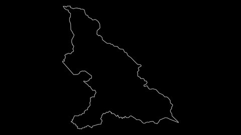 Haut-Mbomou prefecture map outline animation