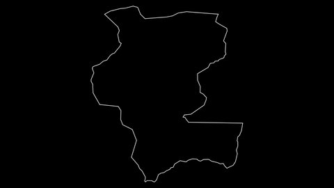 Kemo prefecture map outline animation