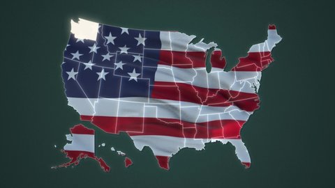 Washington state. United States of America map