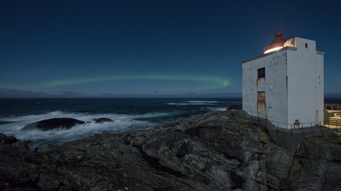 Ulla lighthouse with Northern Lights