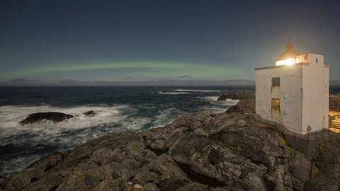 Norwegian lighthouse on the coast