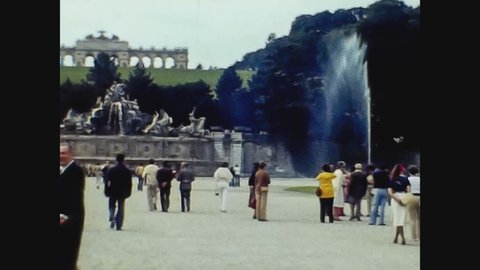 VIENNA, AUSTRIA MAY 1974: Schlosspark Schonbrunn in Vienna in 70's