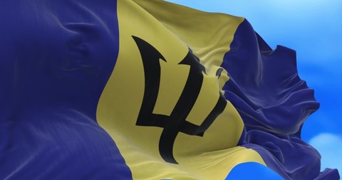 Seamless loop of Barbados flag.	
