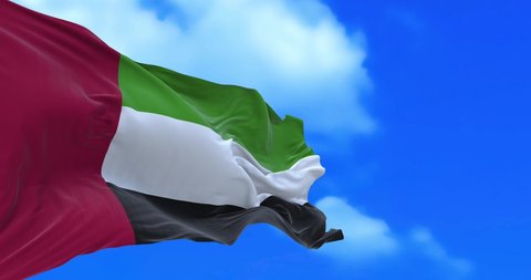 Seamless loop of United United Arab Emirates flag.