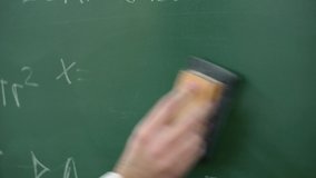 Teacher cleaning the chalkboard with maths equations - Powered by Shutterstock - Get 15% off with code: PIKWIZARD15
