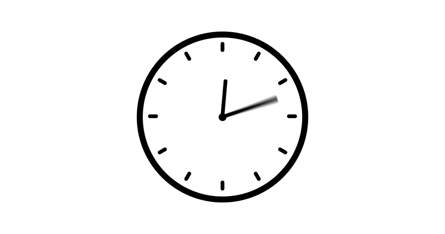 Black clock icon with moving arrows in 12 hour loop. Stopwatch animation. Alpha channel Royalty-Free Stock Footage #1066741144