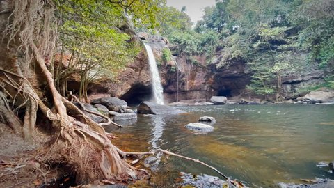 Haew Suwat Waterfall in the deep forest at Khao Yai National Park, Pak Chong, Thailand