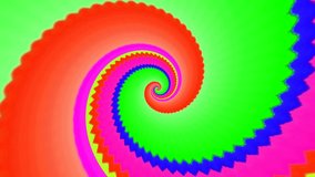 Spiral effect with multicolor stripes and green background. Useful as background music and videos as well as live wallpapers. Also useful as a display screen saver for TV screens, laptops, and mobiles