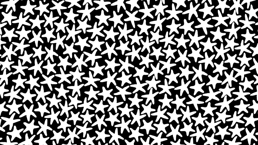 Black and white animation of textures and patterns. culture video loop with a doodle cartoon illustration look in stop motion