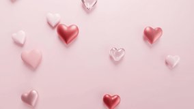 Happy valentine's day wishes. hearts for valentine's day. hearts animation background. 4K Video