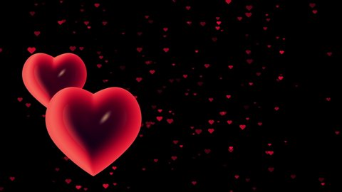 Heartshaped Balloons Flying Red Hearts Background Stock Footage Video ...