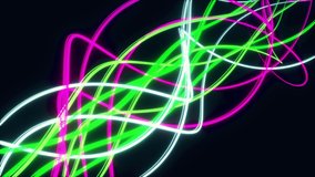 Abstract dynamic glowing lines on black