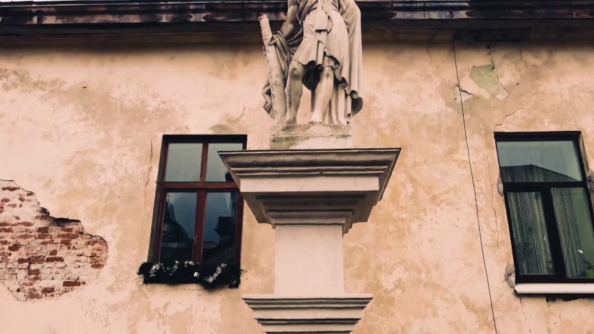 Column of St. Christopher early XVIII century, Lviv, Ukraine.