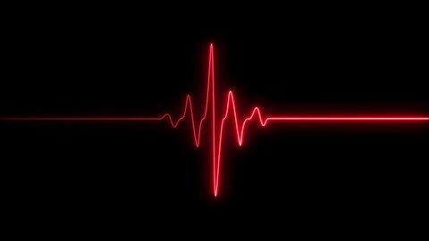 Colorful heartbeat rate and pulse on black screen, seamless and loop motion animate footage