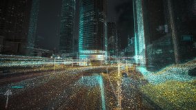 Digital model of a city street by laser scanning. 3D point cloud from lidar. Machine learning system concept - Powered by Shutterstock - Get 15% off with code: PIKWIZARD15