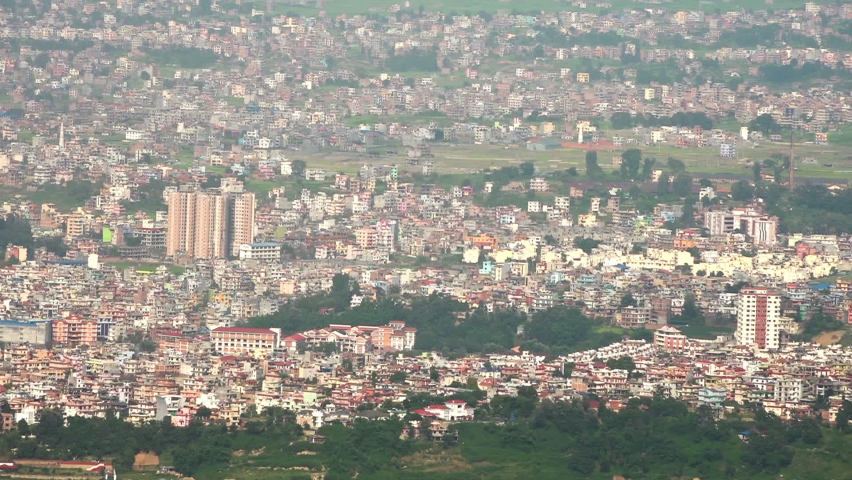 Cityscape with dense architecture, Haatiban, Kathmandu, Nepal