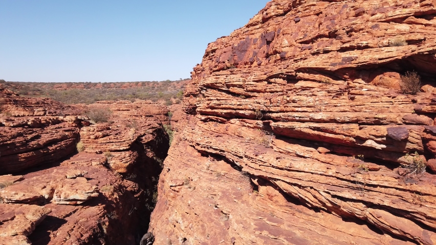 The scenic sandstone domes called The Lost City at start of Kings Canyon Rim in Watarrka National Park, Central Australia. Iconic attraction place in Outback Red Center, Northern Territory.