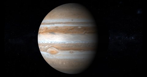 Realistic Jupiter Planet Spinning Zooming Space Stock Footage Video ...