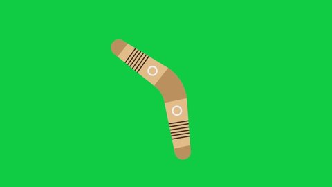 Boomerang Flat Animated Icon. 4K Animated Martial Arts Icon to Improve Your Project and Explainer Video.