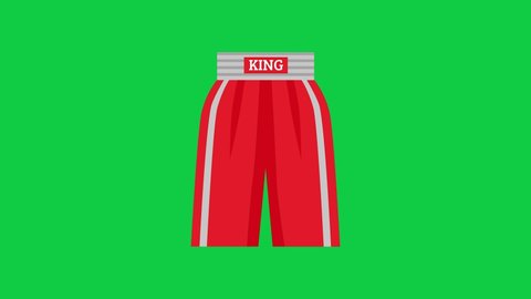 Boxing Shorts Flat Animated Icon. 4K Animated Martial Arts Icon to Improve Your Project and Explainer Video.