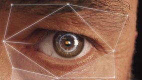 4K Footage Men's eyes are being scanned, computer graphic motion effect - Powered by Shutterstock - Get 15% off with code: PIKWIZARD15