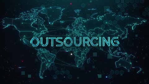 Outsourcing with digital technology hitech concept