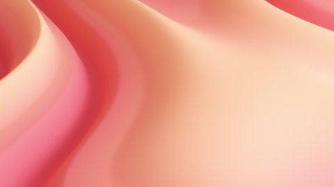 Abstract satisfying animation. Colorful pink and yellow gradient waves of soft surface. Seamless looped animation. 3D render. Video de stock