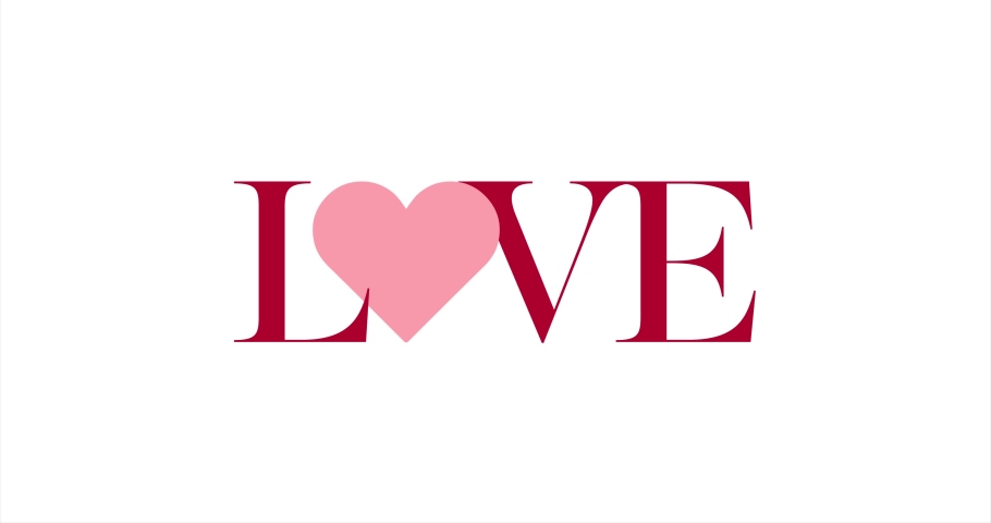 Love typography calligraphy text with a pink beating heart. On white background for Valentines day concept. The 14th of February. Royalty-Free Stock Footage #1066852402