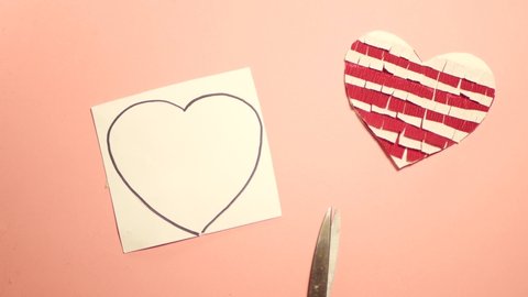 Handmade heart shaped pinata greeting card. Valentines day crafts. Step by step guide. 