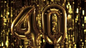The golden number 40 forty is made from an inflatable ball on a yellow background. One of the complete set of numbers. Birthday, anniversary, date concept - Powered by Shutterstock - Get 15% off with code: PIKWIZARD15