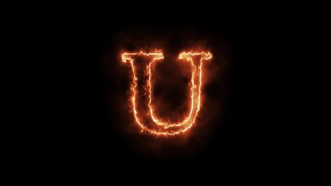 Burning Fire Alphabet Letter On Black Stock Footage Video (100% Royalty ...
