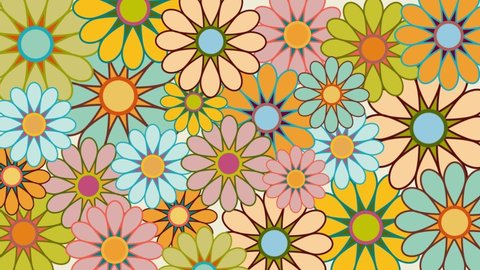 Colorful Floral Seamless Pattern Groovy Flowers Stock Vector (Royalty ...