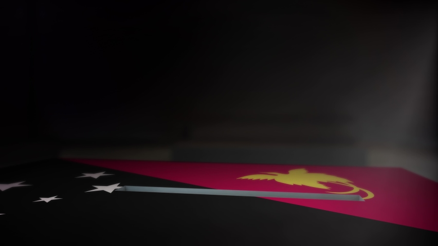 Digital Composite Hand Voting To National Flag OF Papua New Guinea