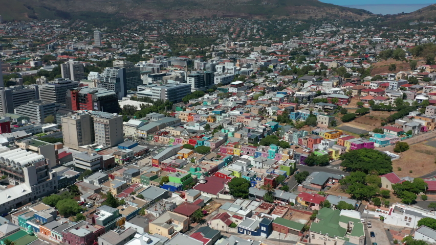Flying Over The Bo Kaap in Cape Town, South Africa.